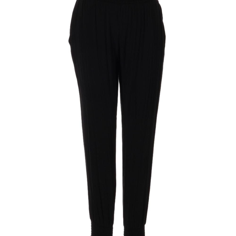 Abbeline Black Jogger Track Pants with Elastic Cuffs